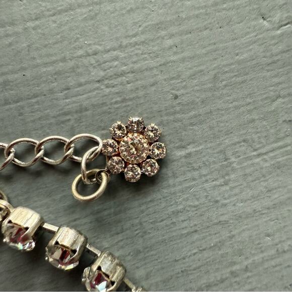 Sabika LIKE Tennis Silver Tone Clear Crystal Bracelet - Picture 3 of 9